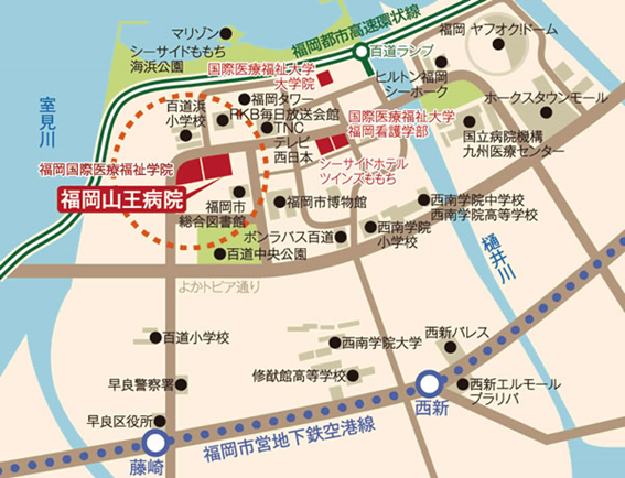 福岡支部の地図